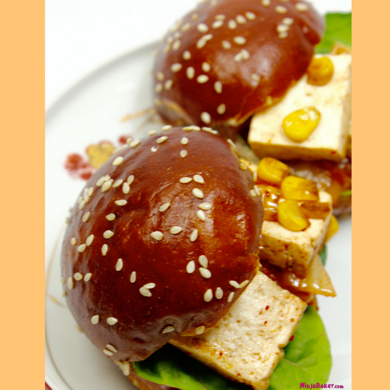 Japanese Korean Tofu Sliders Japanese Korean Tofu Kimchi Sliders easy recipe Japan Korea imports to USA